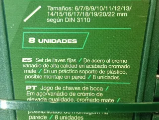Set 8 Llaves Fijas PARKSIDE