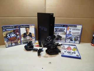 Consola PlayStation 2 Negra + 5 Juegos