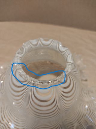 Tulipa vintage cristal Murano rayas tipo pañuelo