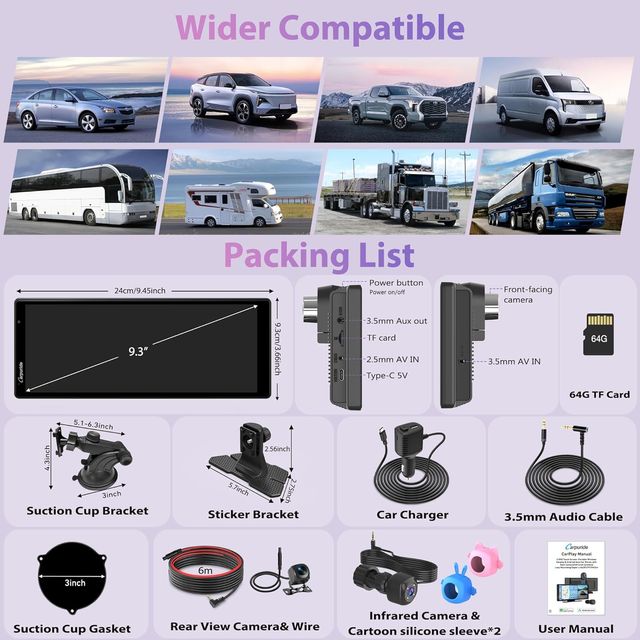 NUEVO CARPURIDE W903S3 Pantalla 9.3" 4K