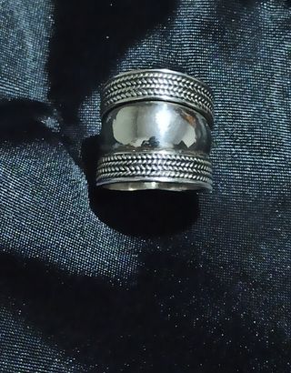 Anillo Plata Ancho 2 cm Diseño Trenzado
