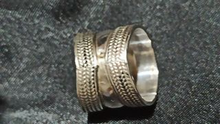 Anillo Plata Ancho 2 cm Diseño Trenzado