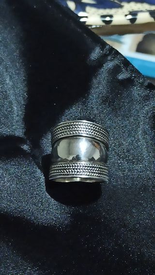 Anillo Plata Ancho 2 cm Diseño Trenzado