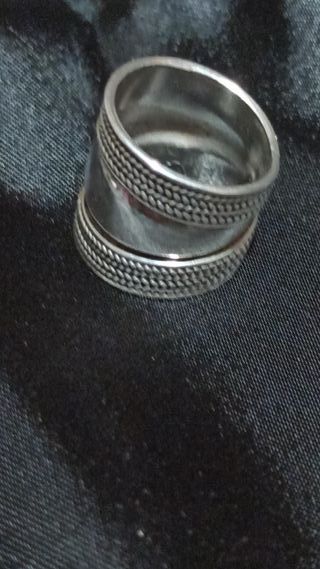 Anillo Plata Ancho 2 cm Diseño Trenzado