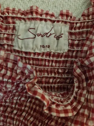 Vestido Verano Niña Cuadros Rojo