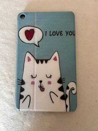 Funda libro tablet 14x21 cm gato I LOVE YOU