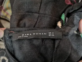 Peto Zara Negro Bordado Flores