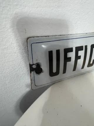 Insegna smaltata UFFICI COMUNALI anni '30