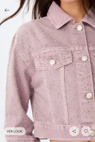 Conjunto vaquero rosa con pedrería