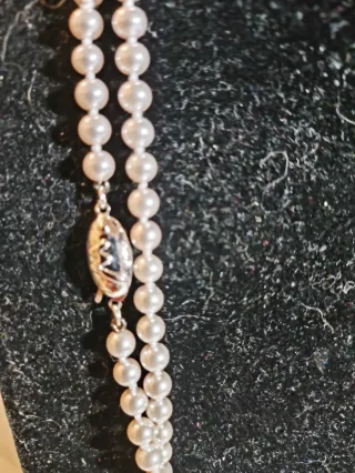 Collar Perlas Lavanda Vintage Doble