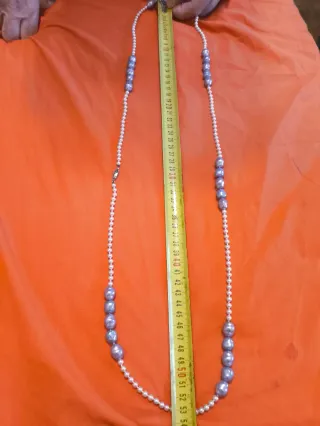 Collar Perlas Lavanda Vintage Doble