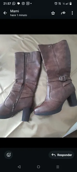 Botas de plataforma marrones