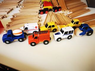 Lote trenes y circuito madera compatible