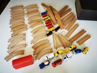 Lote trenes y circuito madera compatible