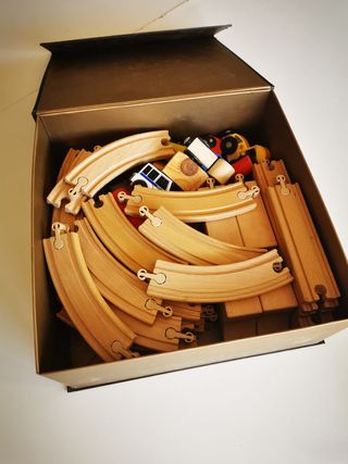 Lote trenes y circuito madera compatible