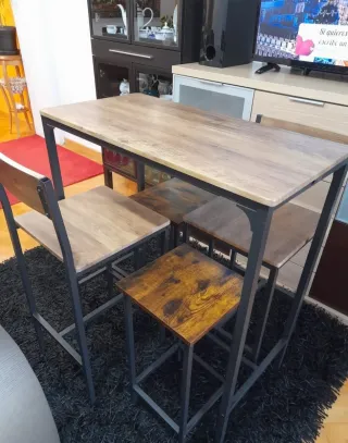 Mesa y 2 Sillas Estilo Industrial