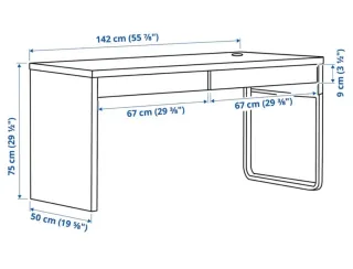 Mesa escritorio Micke blanca 142x50