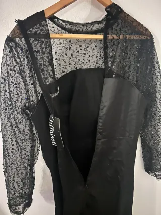 Vestido Negro Fiesta Largo Talla L