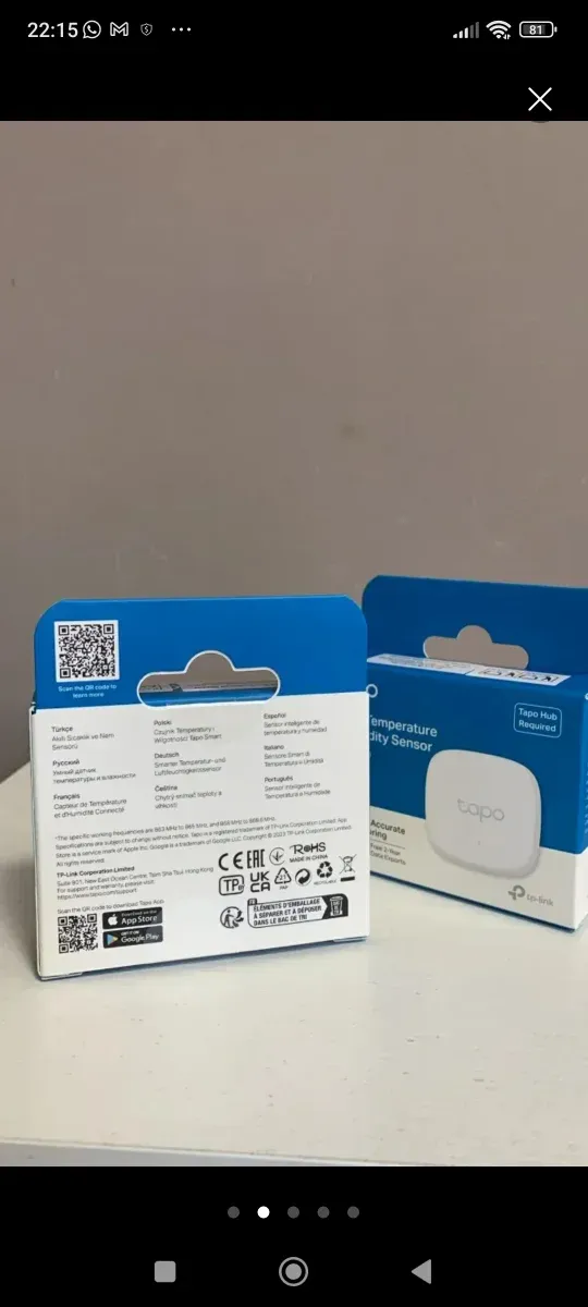 Lote de 4 Sensores Tapo Temperatura y Humedad