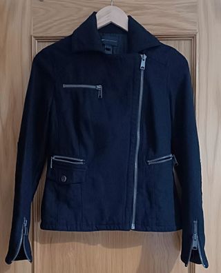 Cazadora Biker Lana Mango Talla XS