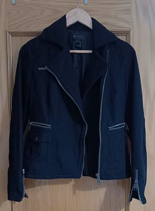 Cazadora Biker Lana Mango Talla XS