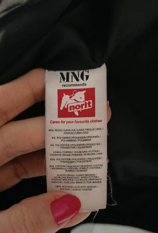 Cazadora Biker Lana Mango Talla XS