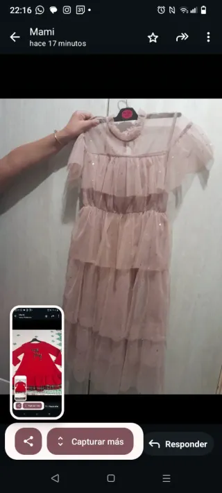 Vestido de niña rosa con brillos