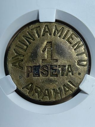 1 peseta Arahal. Guerra civil. Muy Escasa.