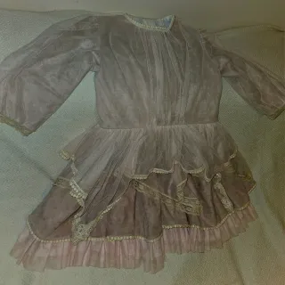 Vestido Chari Sierra Niña Beige/Rosa