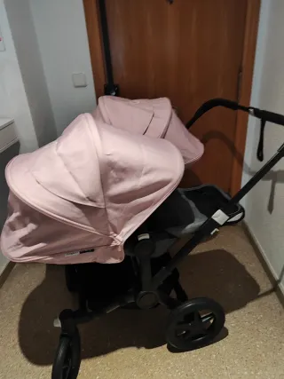 Bugaboo Gemelar Rosa y Gris donkey 3