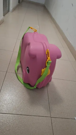 Maleta correpasillos elefante rosa Molto