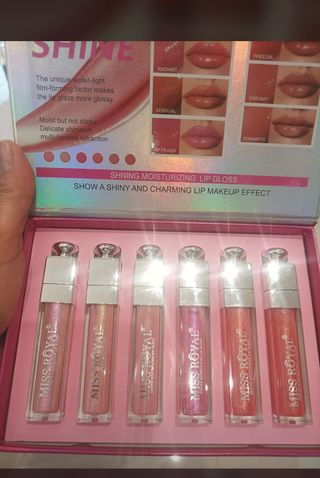 Set 6 Brillos Labios MISS ROYAL