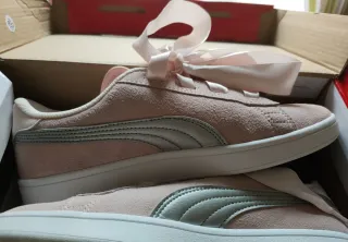 Zapatillas Puma Rosa con Lazos de Satén