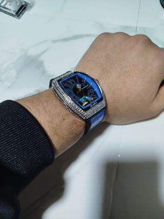 Reloj Frank X Popeye Azul con Diamantes – NUEVO