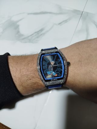 Reloj Frank X Popeye Azul con Diamantes – NUEVO