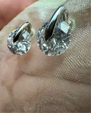 Orecchini Cristallo Argento e Bianco