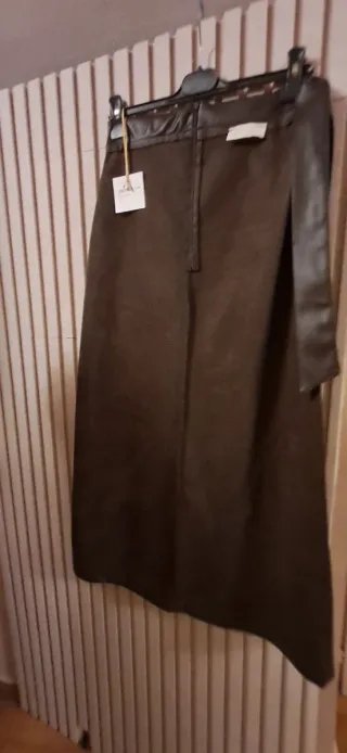 Gonna portafoglio ecopelle marrone