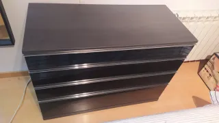 Juego dormitorio 6 pzas negro lacado