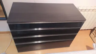 Juego dormitorio 6 pzas negro lacado