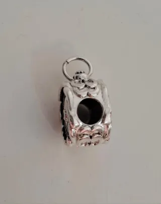 Charm Reloj Brújula Plata y Turquesa