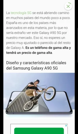 Samsung Galaxy A90 5G Negro 128GB