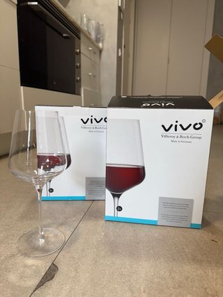 6 Copas de vino tinto grandes de cristal