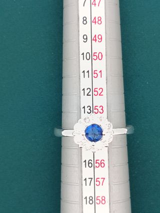 Anillo Plata Ley 925 Zafiro Azul Nuevo