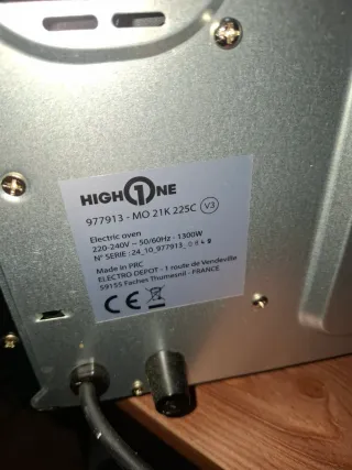 Horno eléctrico HIGH ONE negro