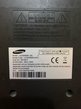 Televisor Samsung para piezas