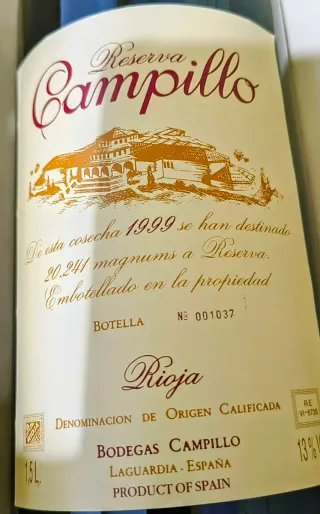 Vino Tinto Bodegas Campillo Reserva 1999