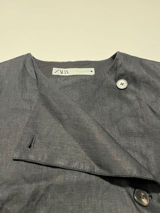 Chaleco Zara Lino Negro Talla L