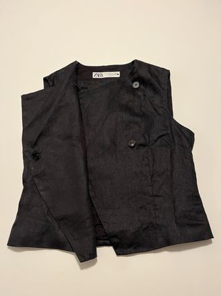 Chaleco Zara Lino Negro Talla L