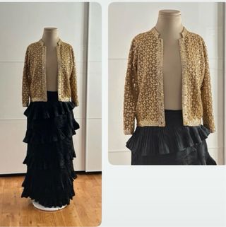 Chaqueta vintage lentejuelas doradas