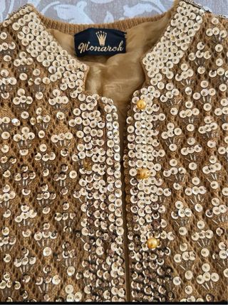 Chaqueta vintage lentejuelas doradas